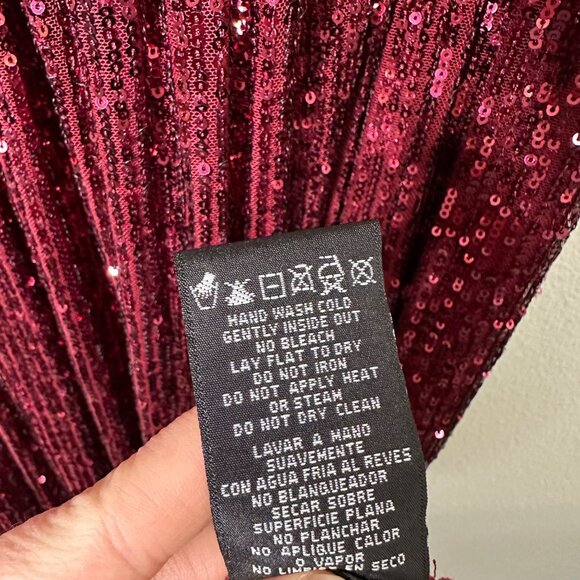 Morgan & Co. Sequin Knit Sleeveless Gown Size 18W Merlot Burgundy Red New - Picture 11 of 12